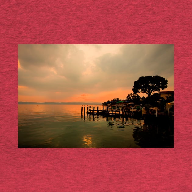 Super Silhouetted Sirmione sunset by Violaman